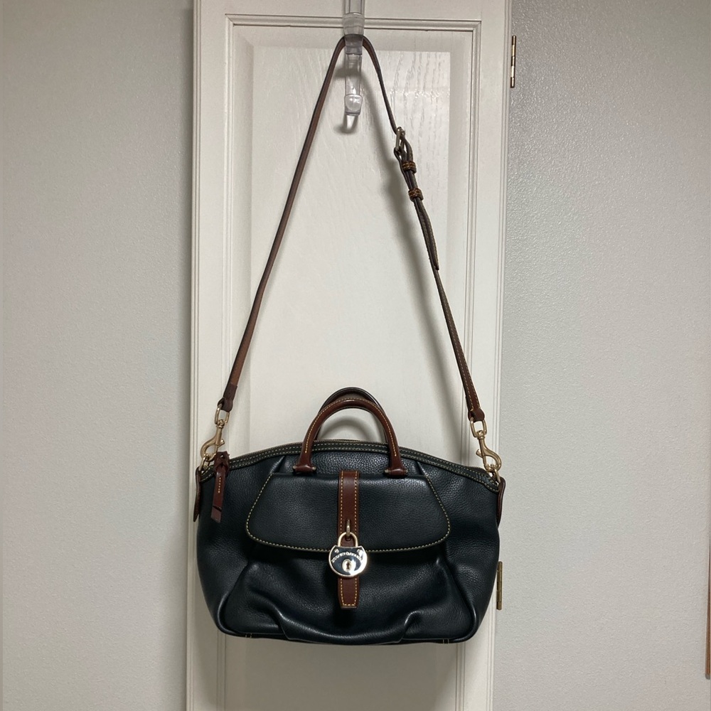 Dooney & Bourke Samba Black and Brown Leather Satchel Handbag